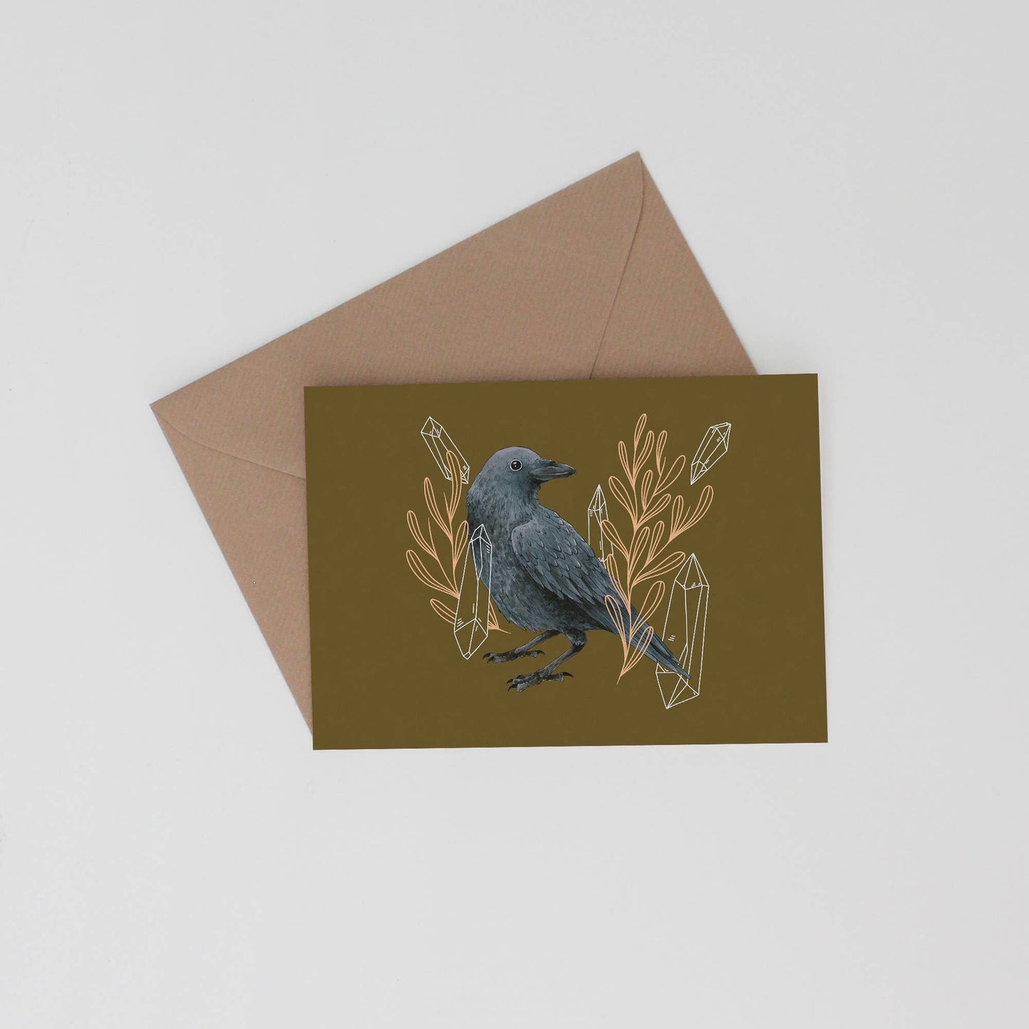 Amber the Raven – Kunstkort – The Blue Rabbit House - Strikkeredet Design -