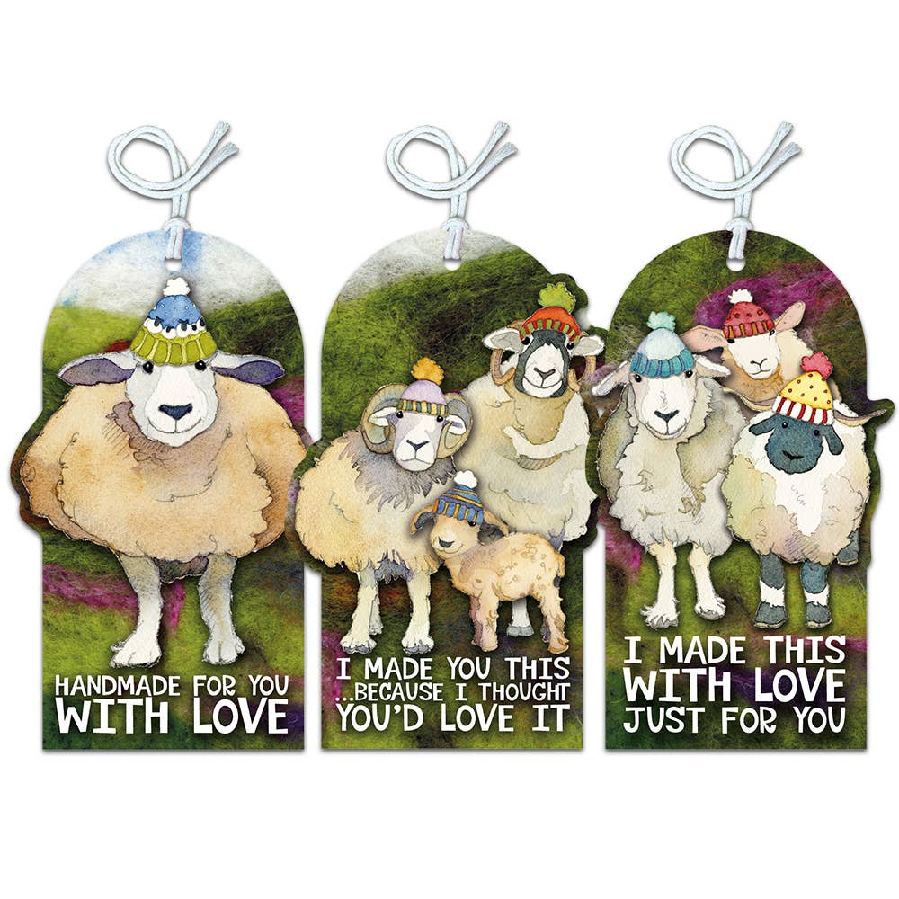 Emma Ball gavelapper – Happy sheep (12 stk) - Strikkeredet Design - Annet strikketilbehør