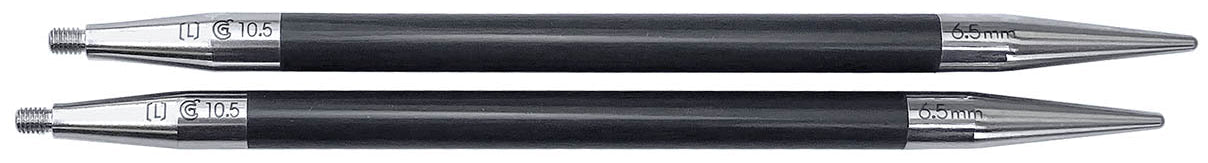 Forté pinnetupper– 10 og 13 cm lengde, i rustfritt stål og karbonfiber - Strikkeredet Design - Utskiftbare pinnetupper