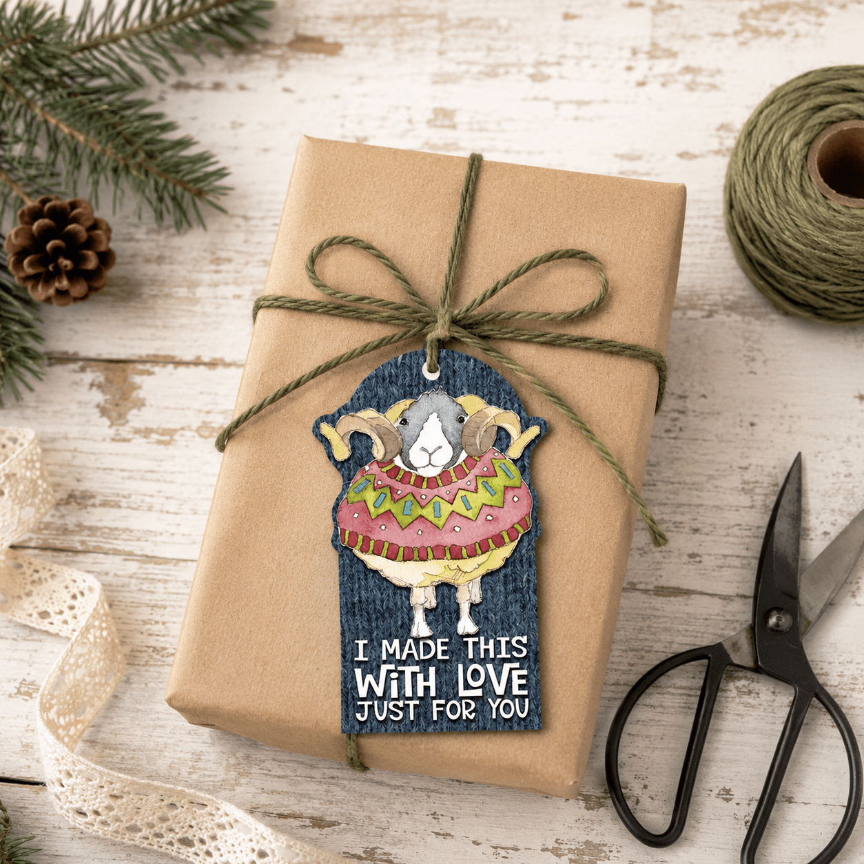 Gavelapper (12 stk) – Sheep In Sweaters – Emma Ball - Strikkeredet Design -
