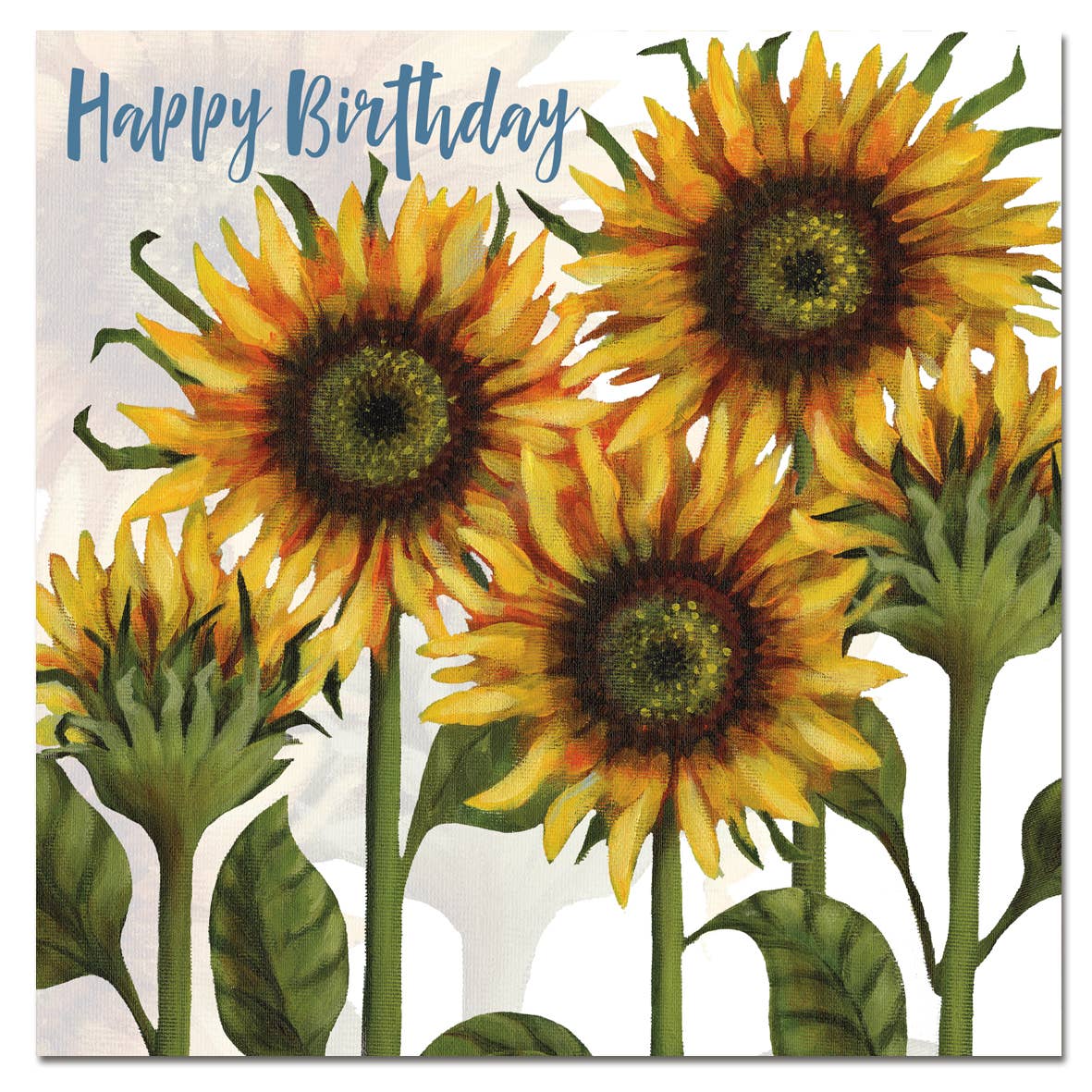 Gratulasjonskort – birthday sunflowers – Emma Ball - Strikkeredet Design -