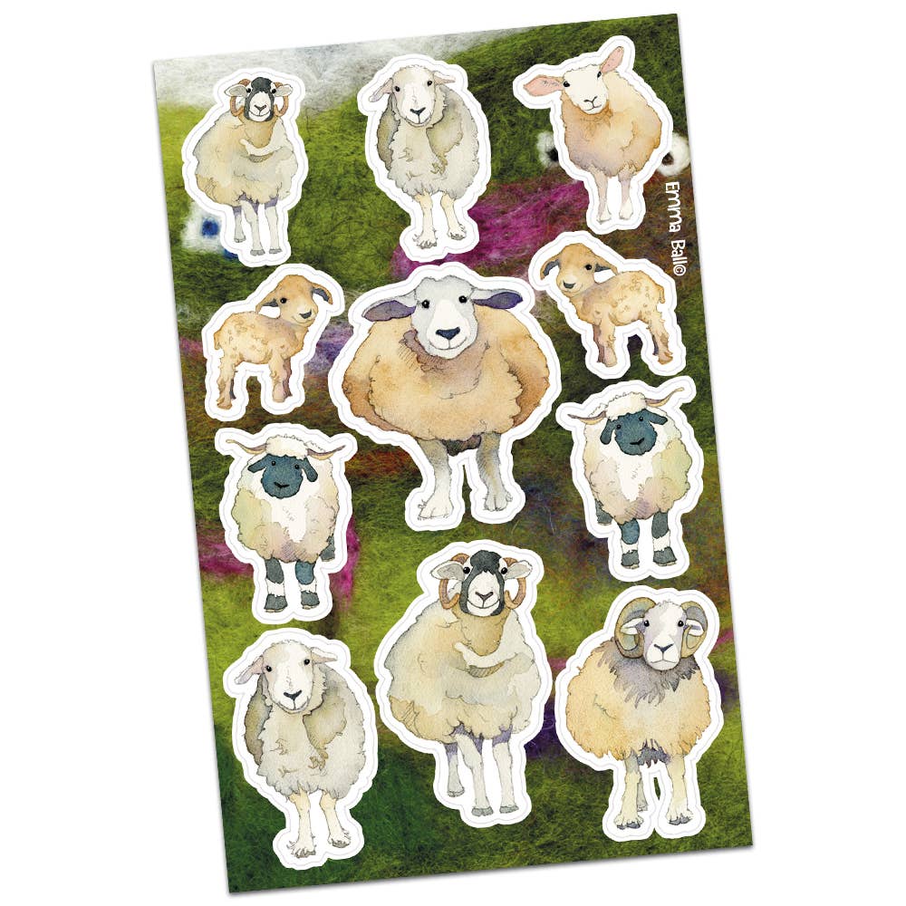 Klistremerker – felted sheep – Emma Ball - Strikkeredet Design -