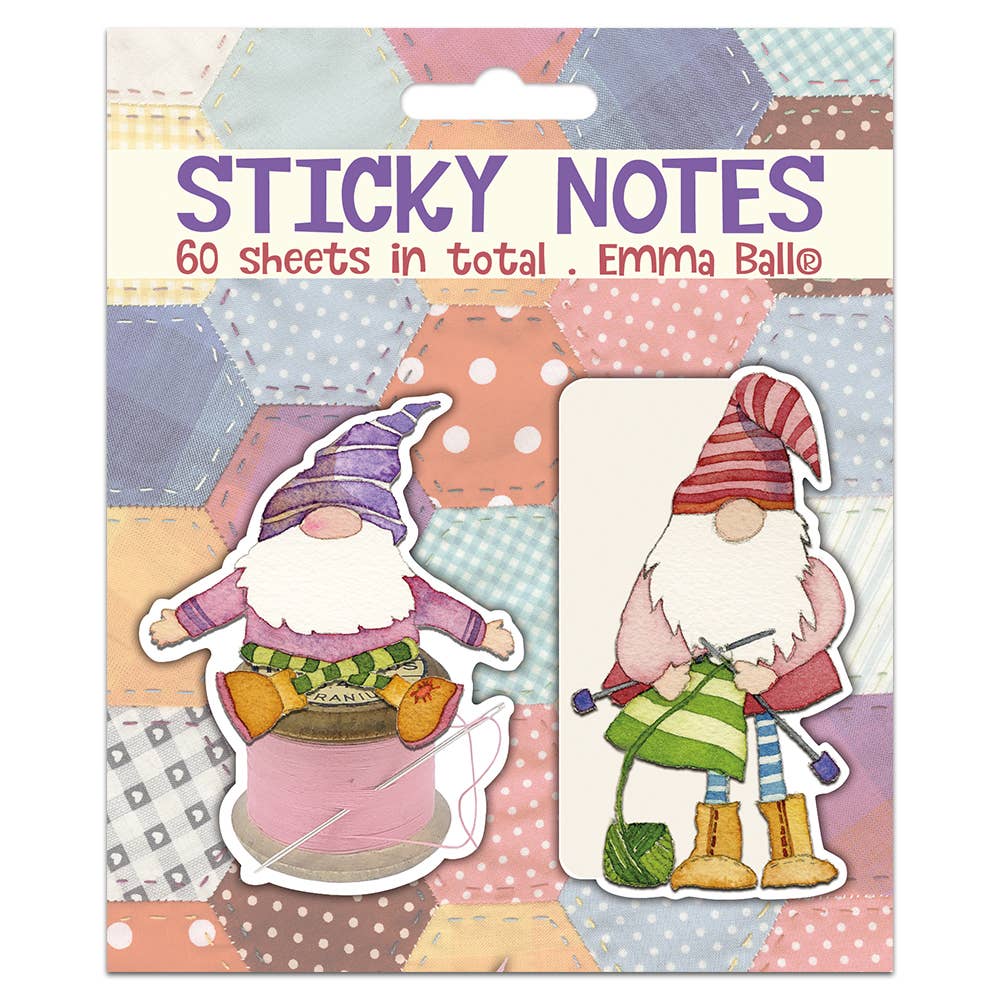 Sticky notes – Crafting Gnomes – Emma Ball - Strikkeredet Design -