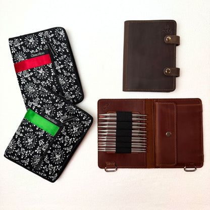 Thread and Maple Innleggsmappe i ekte lær for ChiaoGoo halvt pinnesett Large (5,5 mm - 10,0 mm)