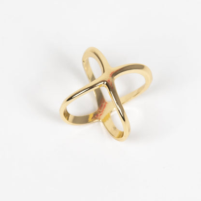 Skjerf ring Enkel X gull