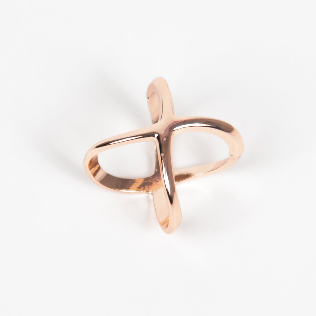 Skjerf ring Enkel X rosegull