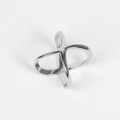 Skjerf ring Enkel X sølv
