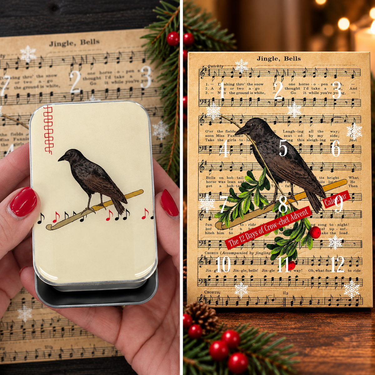 Adventskalender 2026 med maskemarkører – vinterskog – Firefly Notes