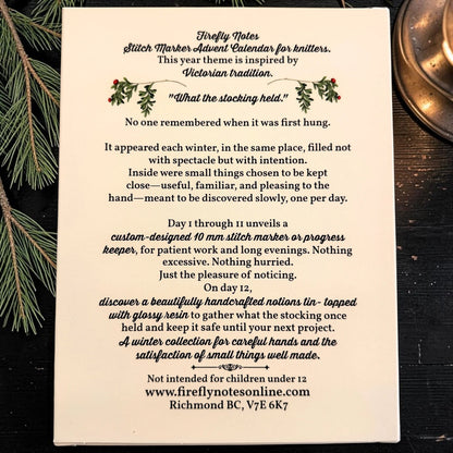 Adventskalender 2026 med maskemarkører – viktoriansk jul – Firefly Notes