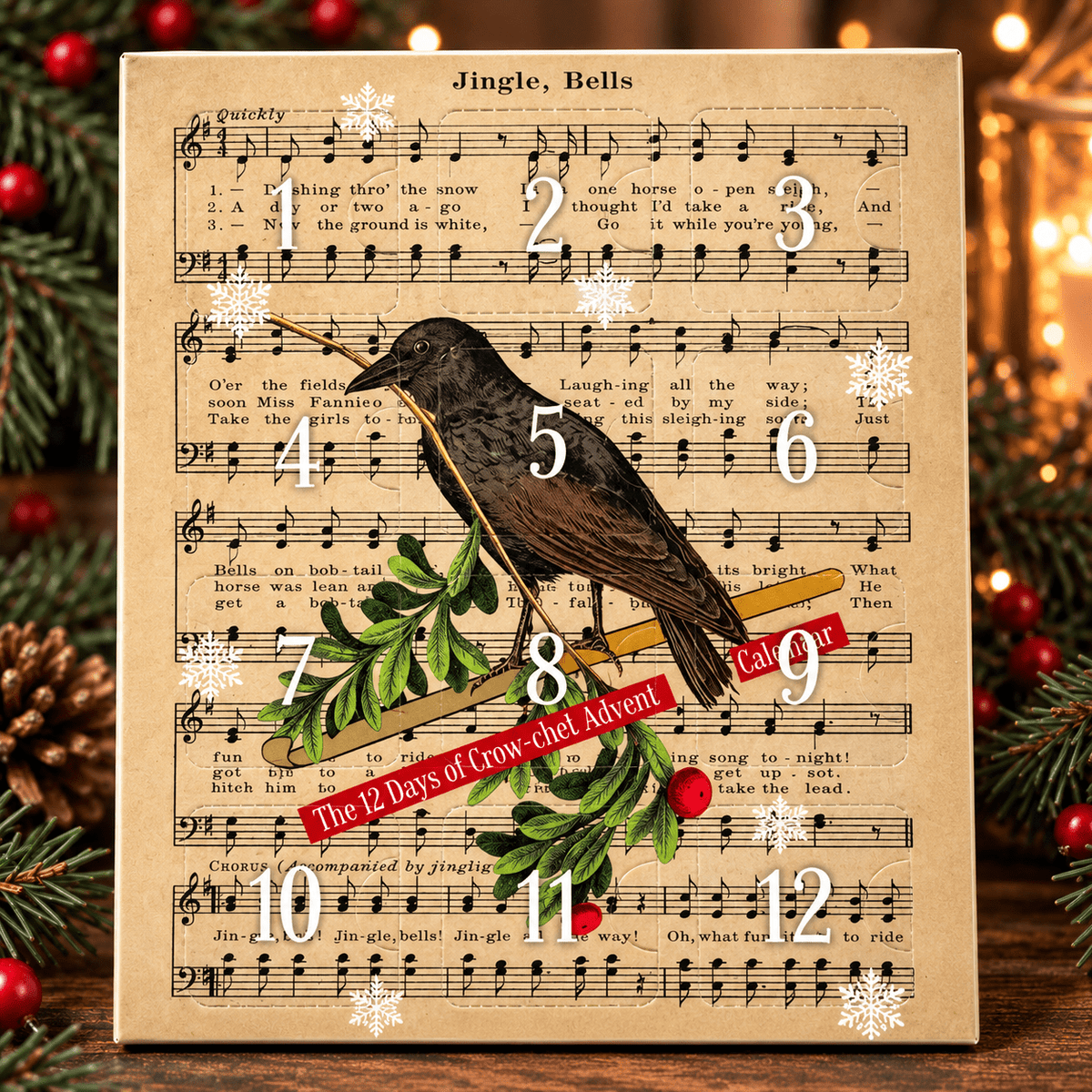 Adventskalender 2026 med maskemarkører – vinterskog – Firefly Notes - Strikkeredet Design - Annet strikketilbehør