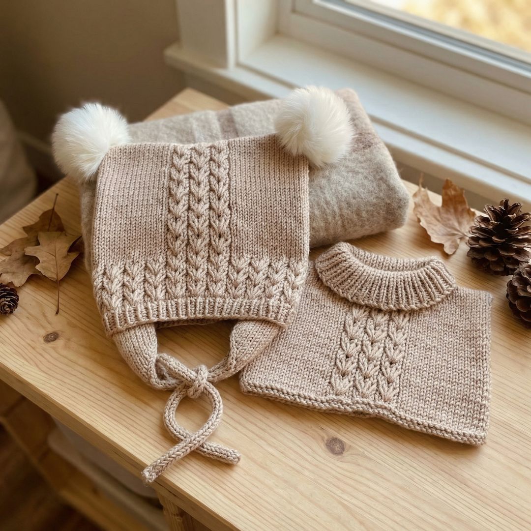 Benjamin lue og hals - Strikkeredet Design - Strikkeoppskrift