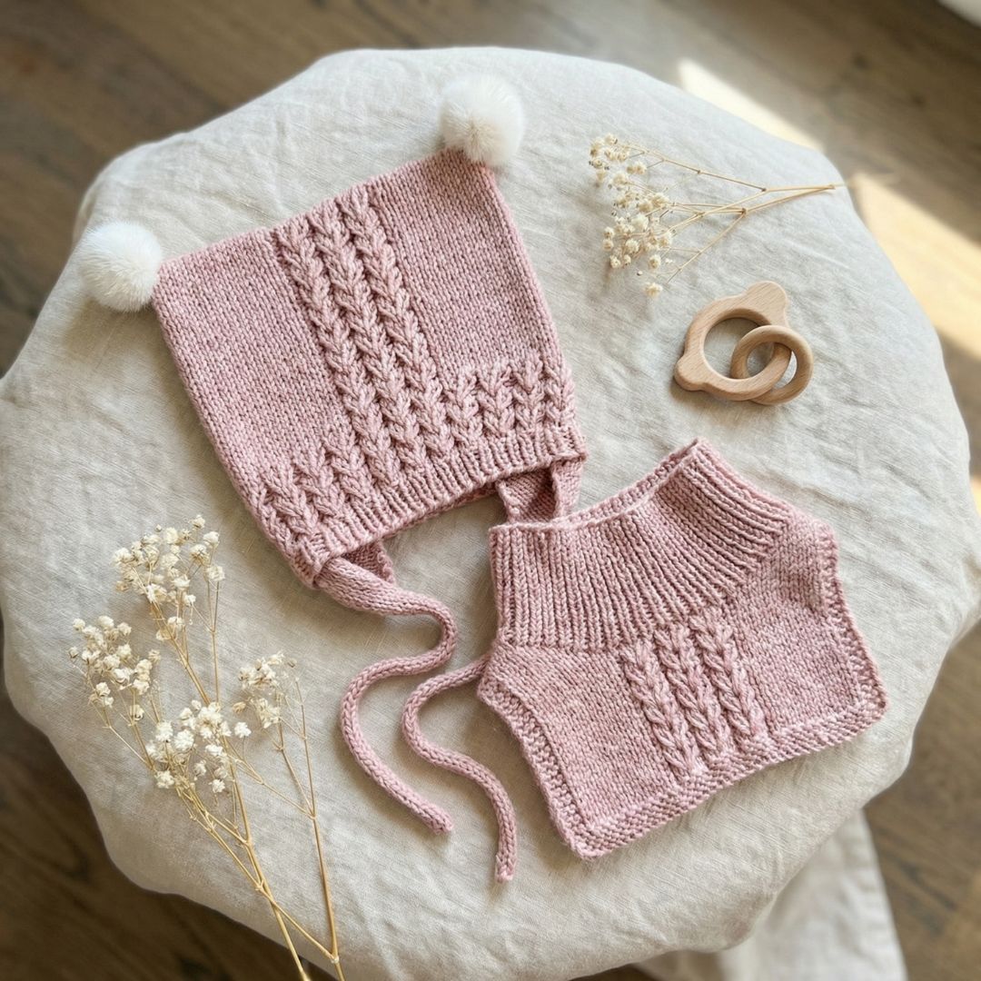 Benjamin lue og hals - Strikkeredet Design - Strikkeoppskrift