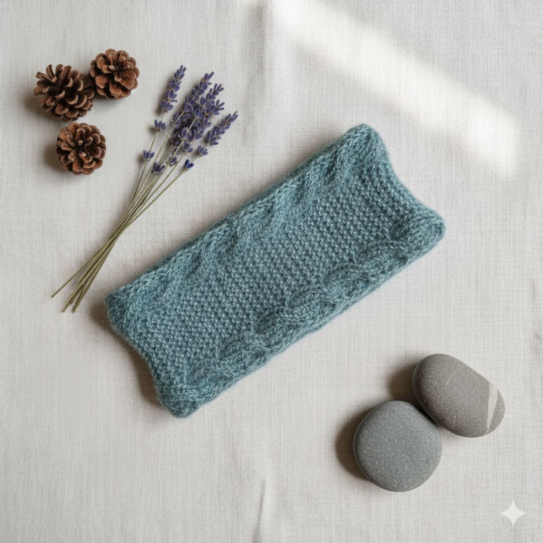 Bølgedans pannebånd og hårbånd med smale fletter - Strikkeredet Design - Strikkeoppskrift