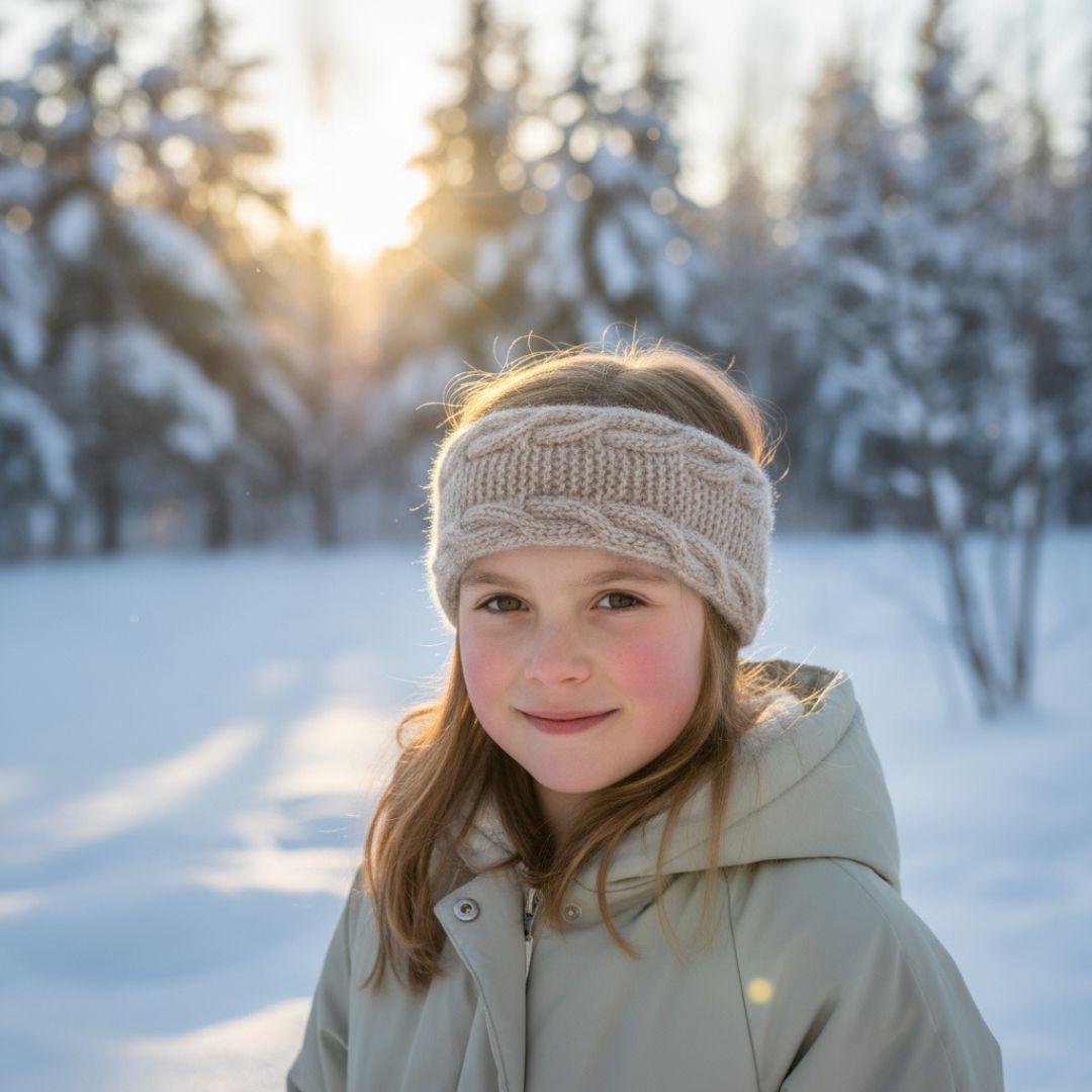 Bølgedans pannebånd og hårbånd med smale fletter - Strikkeredet Design - Strikkeoppskrift