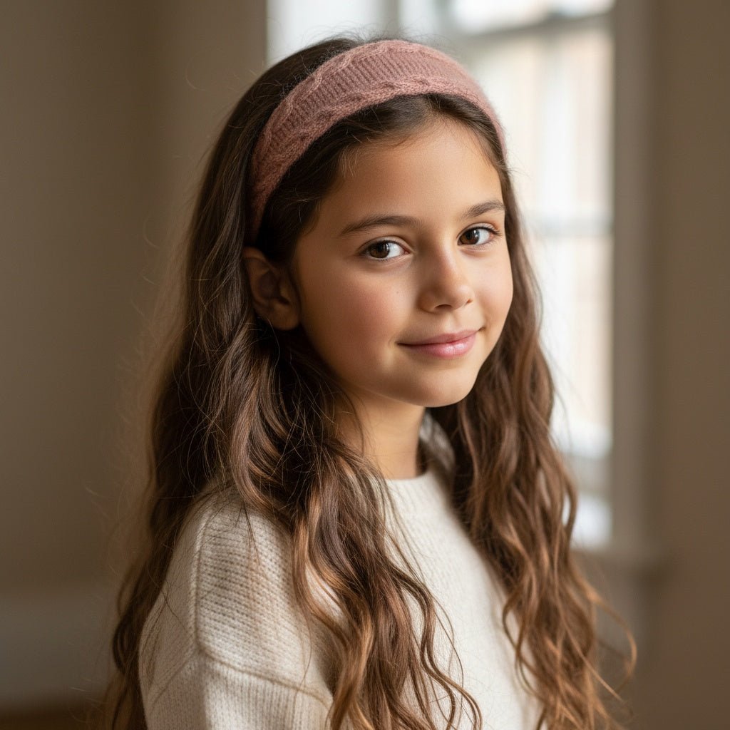 Bølgedans pannebånd og hårbånd med smale fletter - Strikkeredet Design - Strikkeoppskrift