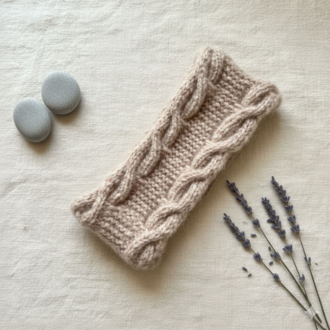 Bølgedans pannebånd og hårbånd med smale fletter - Strikkeredet Design - Strikkeoppskrift