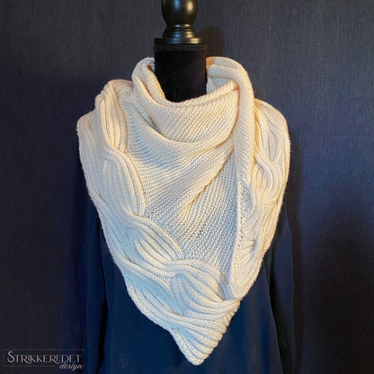 Bølgedans sjal – deilig, mykt og like vakkert på begge sider - Strikkeredet Design - Strikkeoppskrift