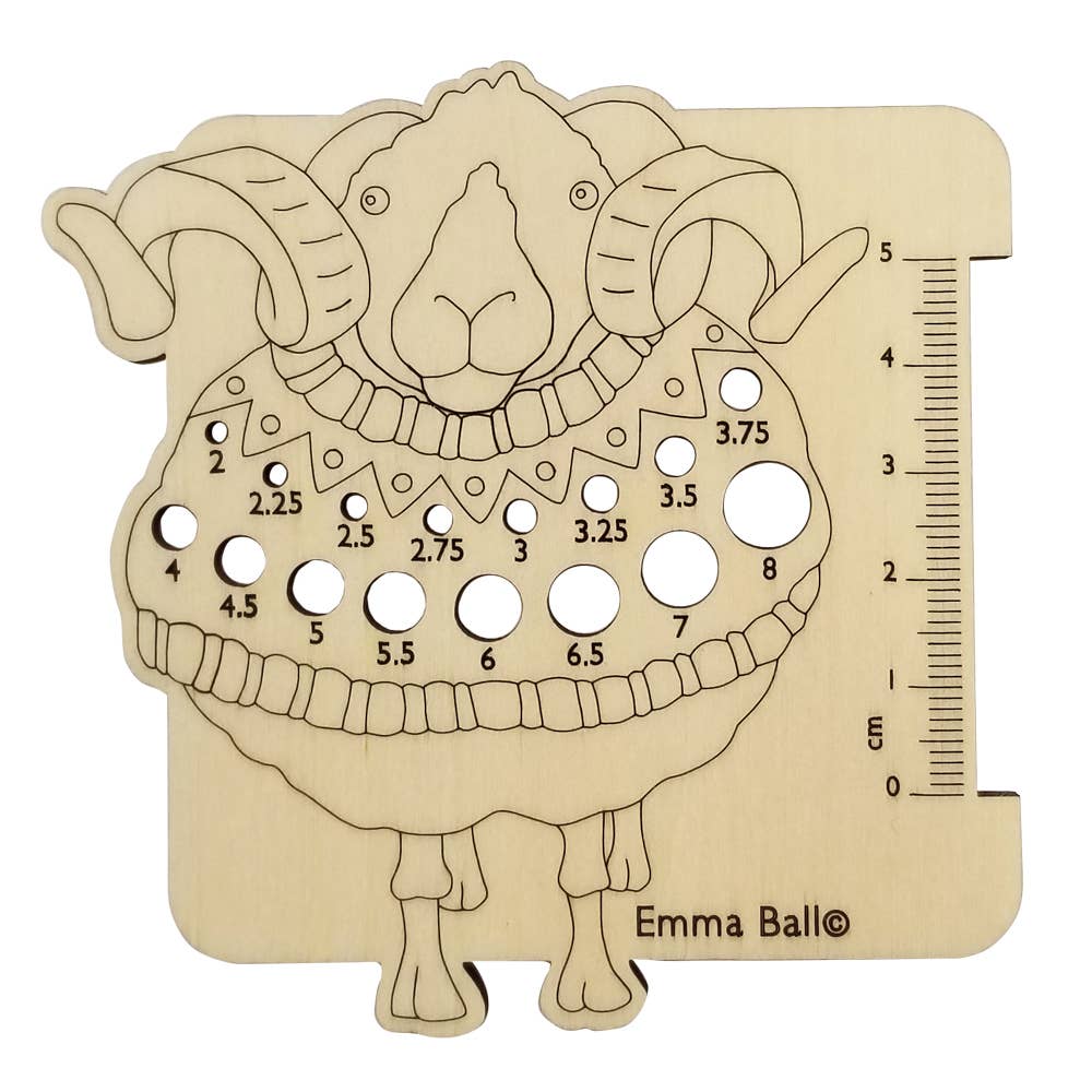 Pinnemåler i tre – Sheep In Sweaters (2–8 mm) – Emma Ball