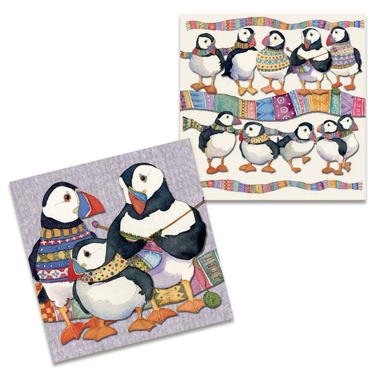 Kortpakke (10 stk) – Puffins In Scarves – Emma Ball