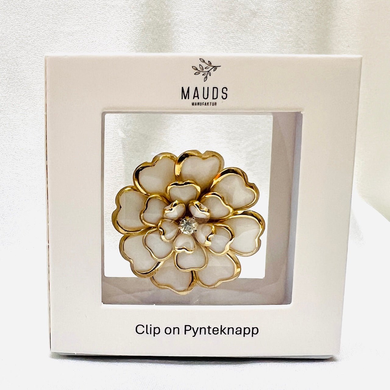 Clip on pynteknapp A – Blomsterdrøm (stor) - Strikkeredet Design - 