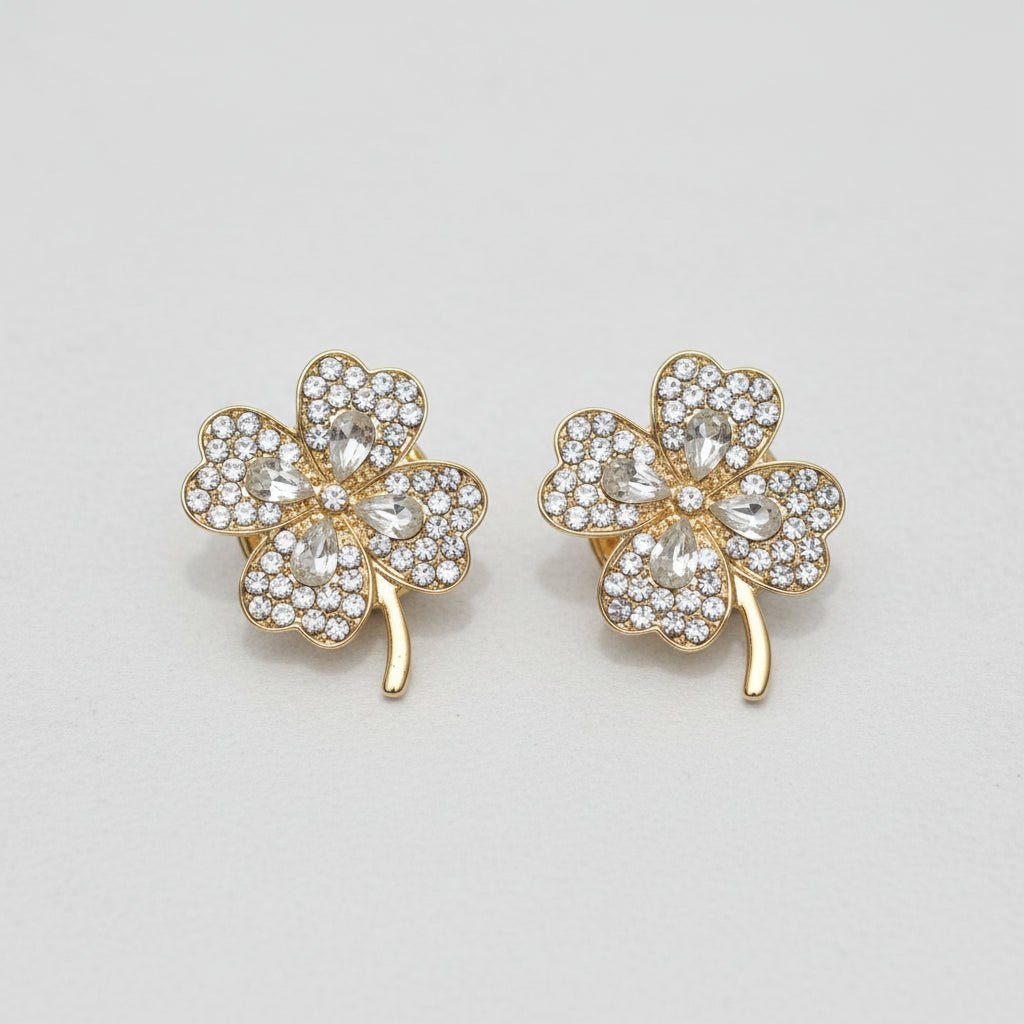 Clip on pynteknapper K – Firekløverlykke (par) - Strikkeredet Design - 