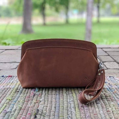 Elegant prosjektveske i ekte lær - Strikkeredet Design - Veske i ekte lær