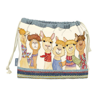 Emma Ball prosjektpose – Happy alpacas - Strikkeredet Design - Prosjektveske