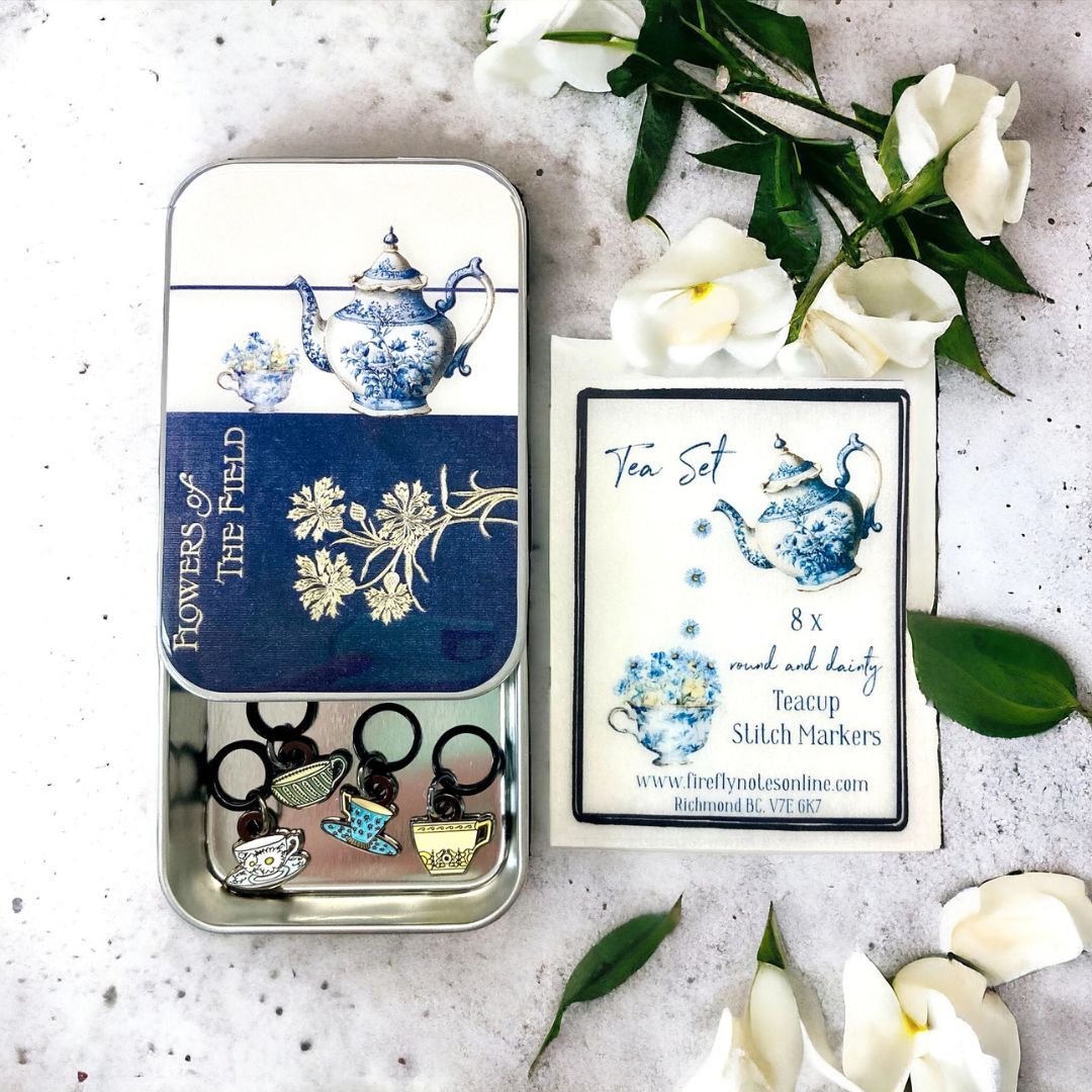 Firefly Notes metallboks – Tea set - Strikkeredet Design - Firefly notes