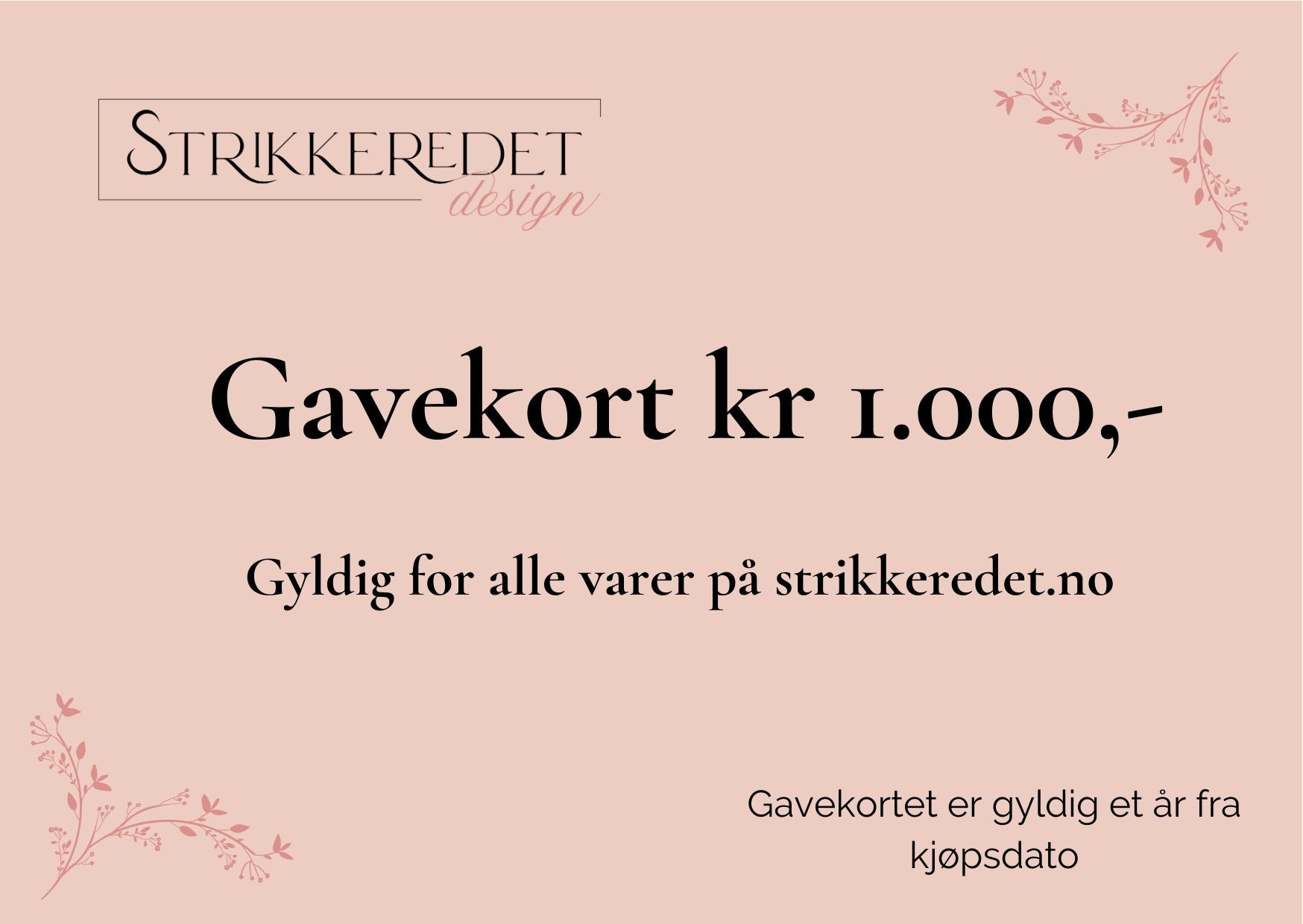 Gavekort - Strikkeredet.no - Strikkeredet Design - 