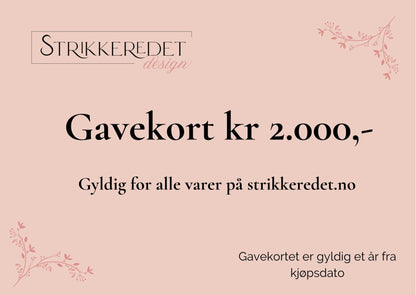 Gavekort - Strikkeredet.no - Strikkeredet Design - 