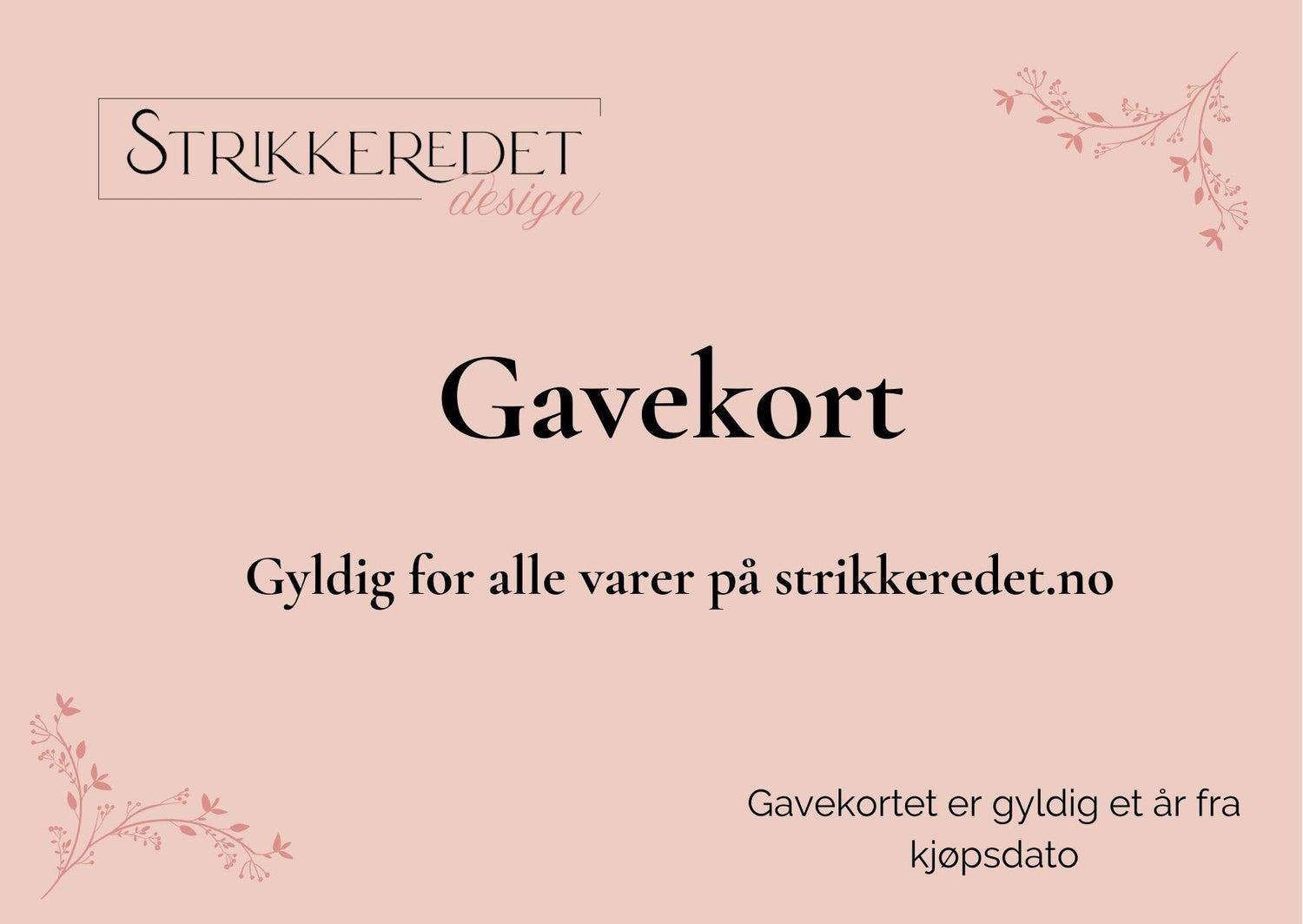 Gavekort - Strikkeredet.no - Strikkeredet Design - 