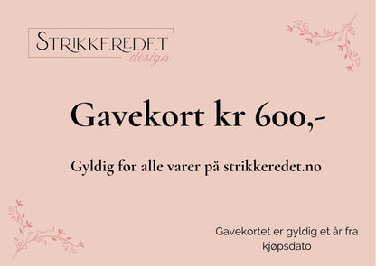 Gavekort - Strikkeredet.no - Strikkeredet Design - 