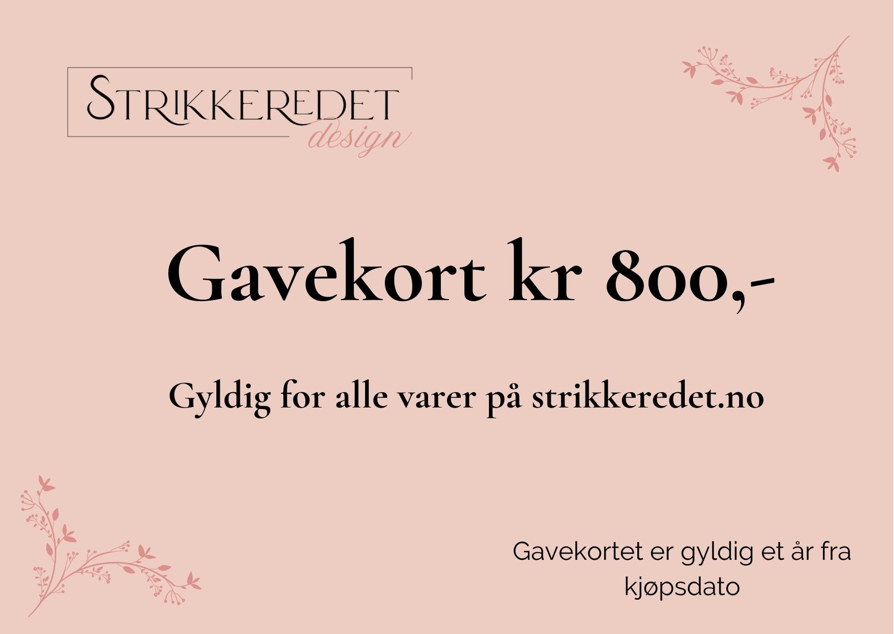 Gavekort - Strikkeredet.no - Strikkeredet Design - 