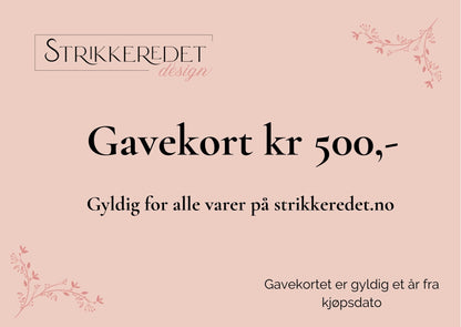 Gavekort - Strikkeredet.no - Strikkeredet Design - 
