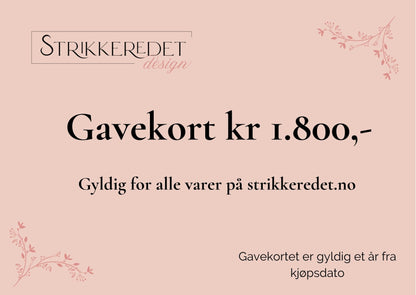 Gavekort - Strikkeredet.no - Strikkeredet Design - 