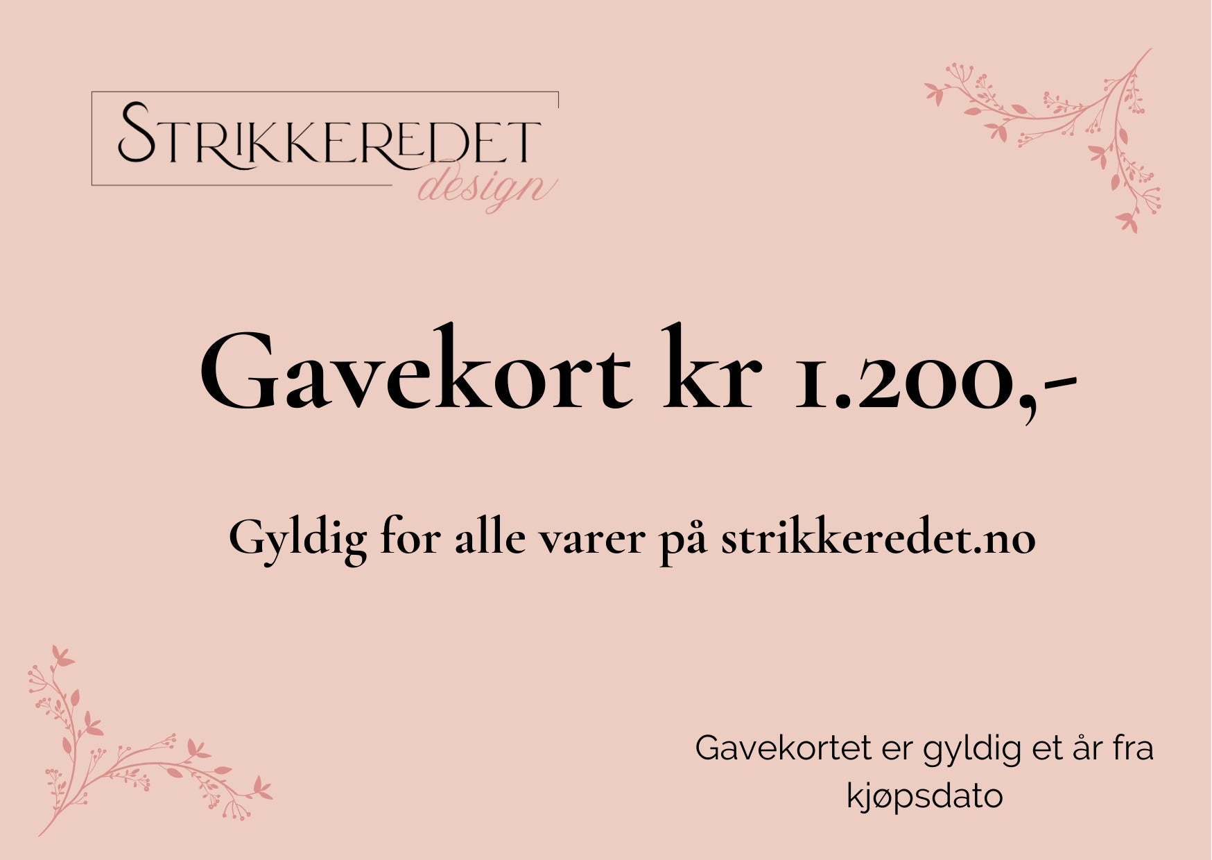 Gavekort - Strikkeredet.no - Strikkeredet Design - 