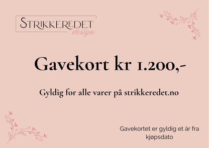 Gavekort - Strikkeredet.no - Strikkeredet Design - 