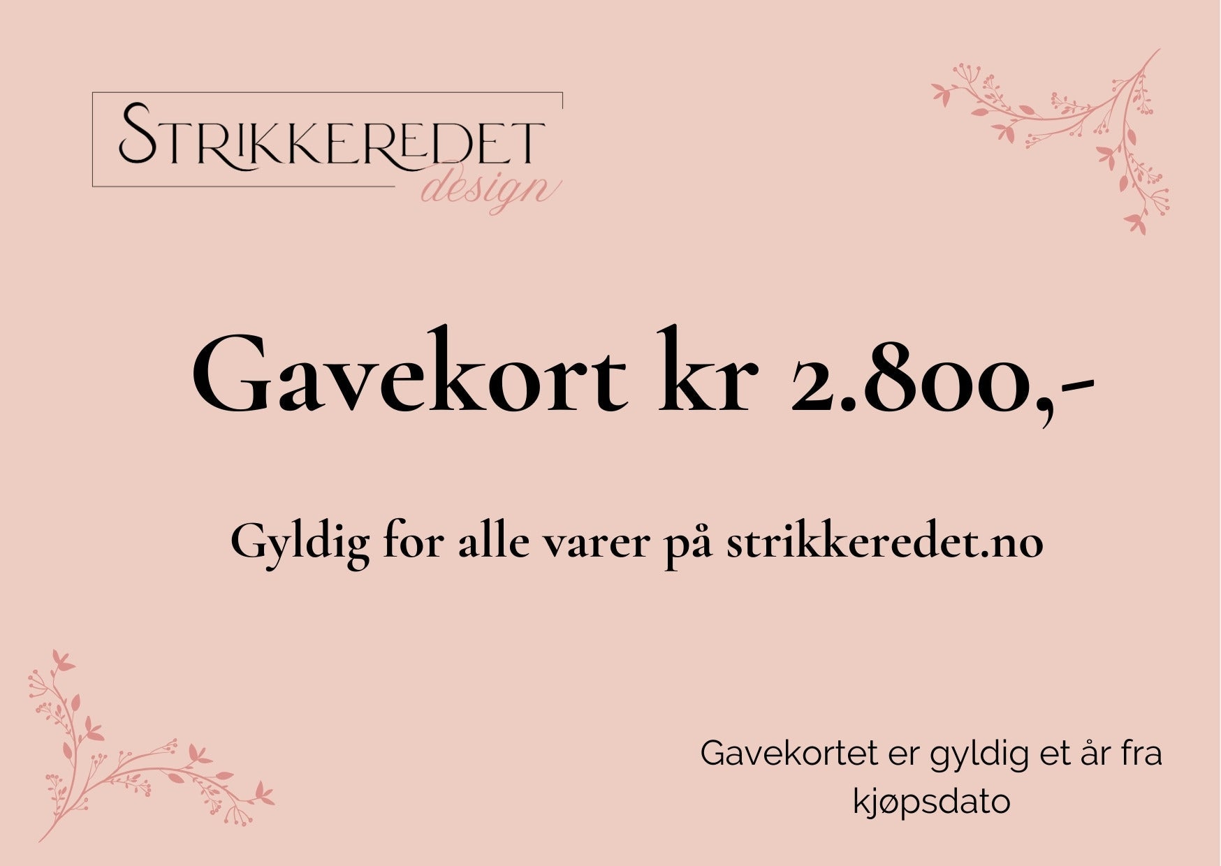 Gavekort - Strikkeredet.no - Strikkeredet Design - 