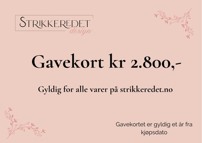 Gavekort - Strikkeredet.no - Strikkeredet Design - 