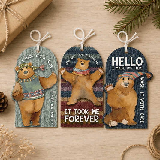 Gavelapper (12 stk) – Woolly Bears – Emma Ball - Strikkeredet Design - Annet strikketilbehør