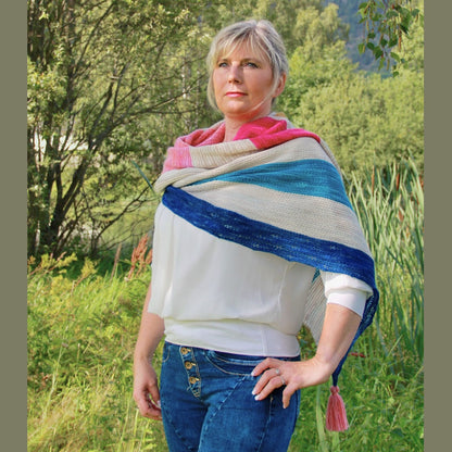 Havbris sjal - perfekt for både nybegynnere og erfarne strikkere - Strikkeredet Design - Strikkeoppskrift