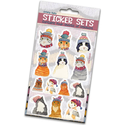 Klistremerker – Cats In Hats – Emma Ball - Strikkeredet Design - 