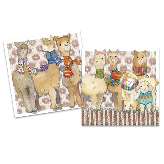 Kortpakke (10 stk) – alpacas & friends – Emma Ball - Strikkeredet Design - 