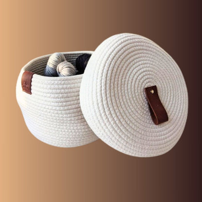 Kurv 2 - høy med lokk - Strikkeredet Design - 