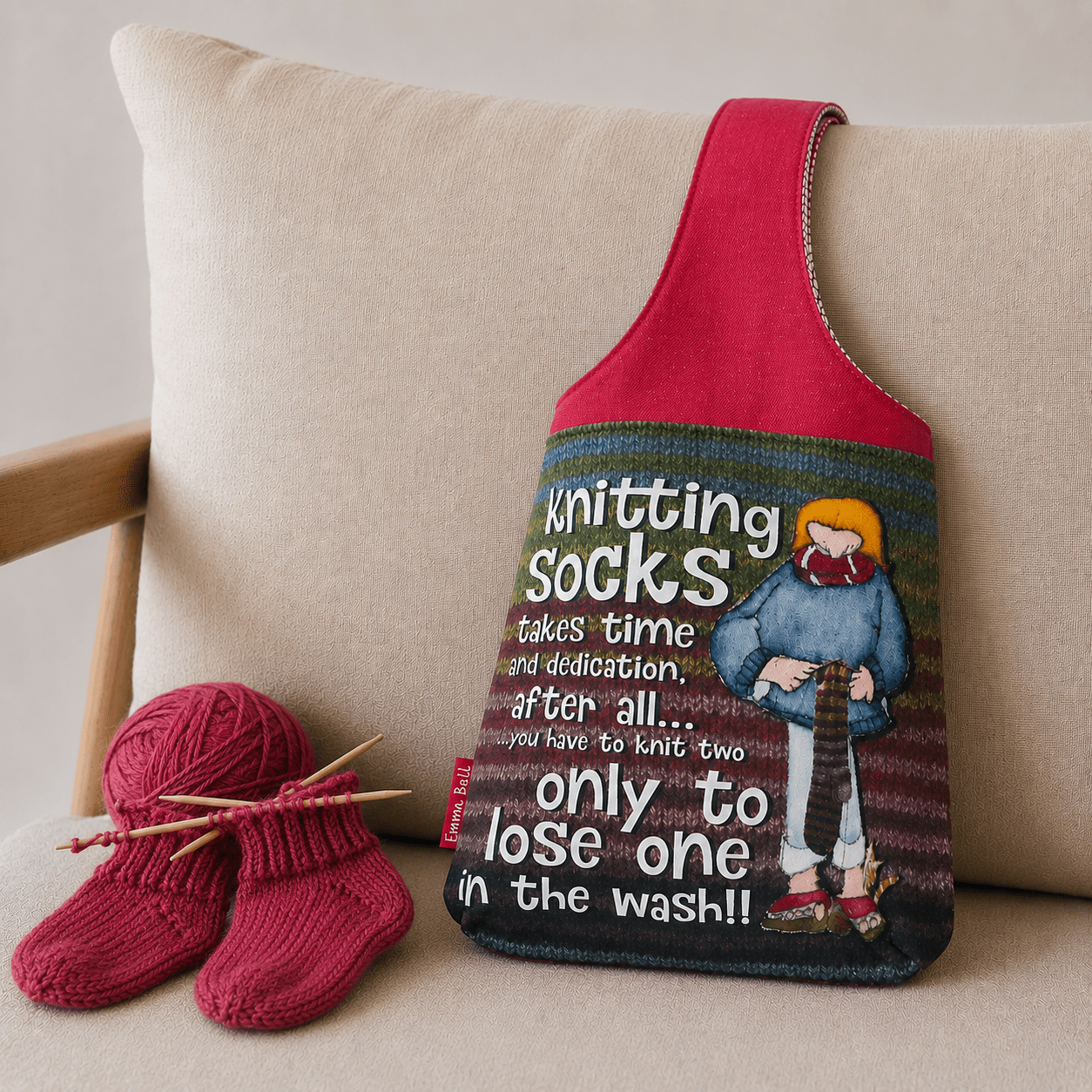 Liten håndleddsveske – Sock Knitter – Emma Ball - Strikkeredet Design -
