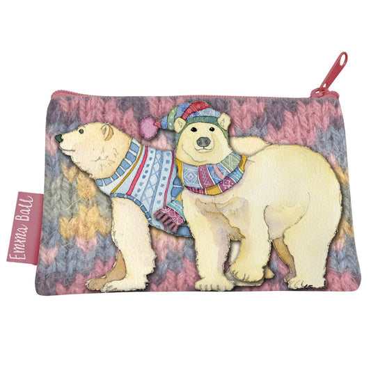 Liten tilbehørsveske – Polar Bears – Emma B - Strikkeredet Design - 