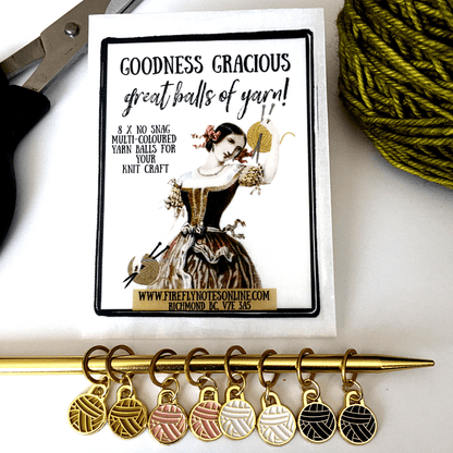 Maskemarkører – garnnøste – Firefly Notes - Strikkeredet Design -