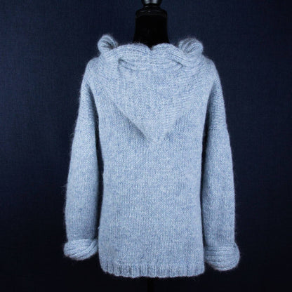 Maxi Waves jakke - deilig og tykk jakke med hette eller krave, for voksen (14 masker/10cm) - Strikkeredet Design - Strikkeoppskrift