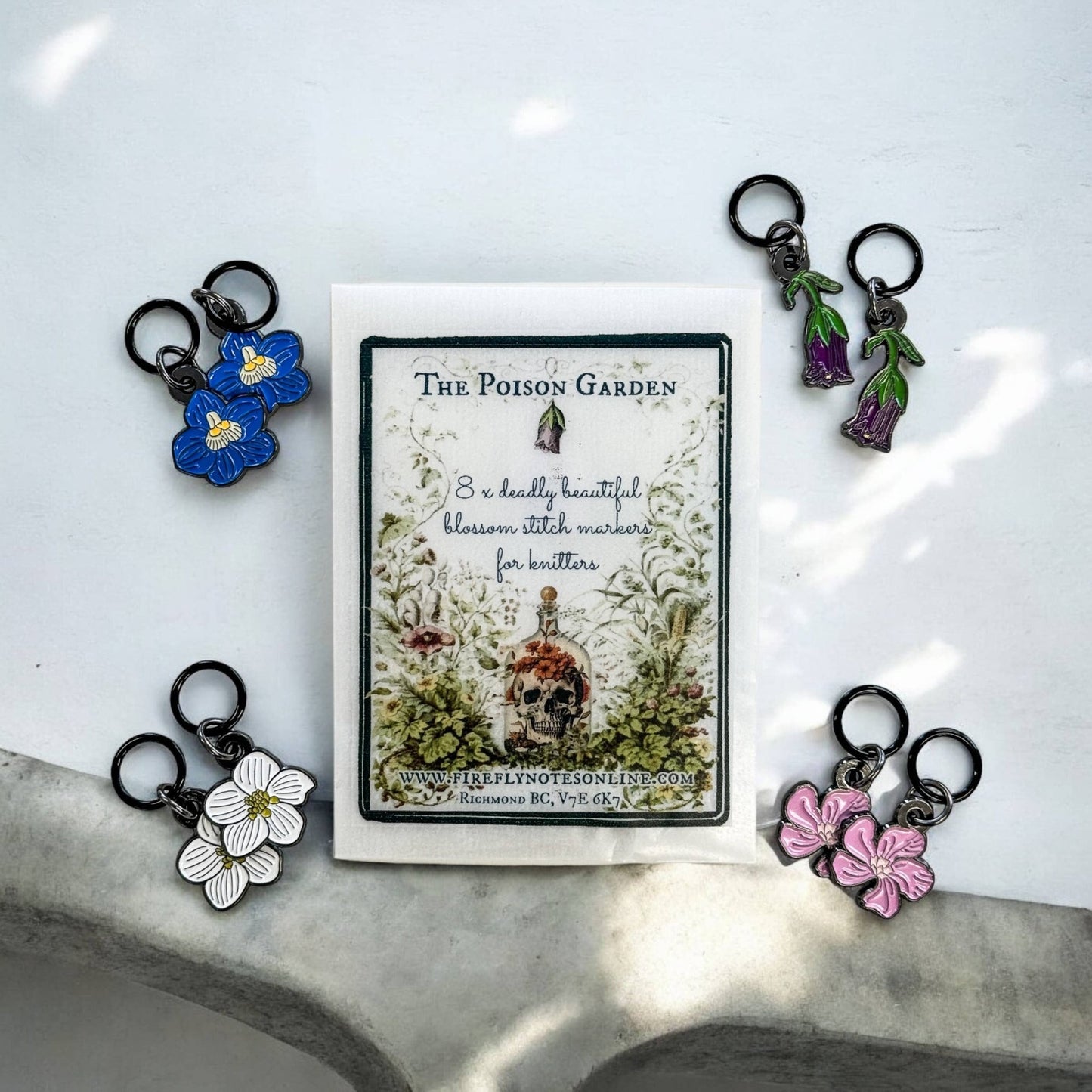 Metallboks med markører – poison garden sett – Firefly Notes - Strikkeredet Design - Annet strikketilbehør