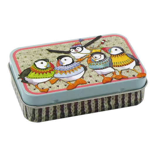 Metallboks stor – Woolly Puffins II – Emma Ball - Strikkeredet Design - Annet strikketilbehør